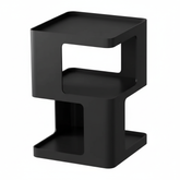 Metal Black Nightstands, Modern Side Table with 3 Tiers Storage