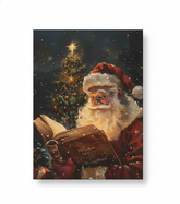 Santa Reading Book Gallery-Wrapped Canvas