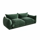 Modern Green Chenille 2-Seat Modular Sectional Sofa