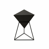 Contemporary Wooden Top Metal Base End Table