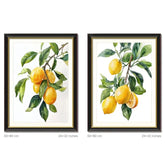 Set Of 2 Lemon Botanical Canvas Wall Art