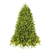 Pre-Lit Christmas Tree with LED Lights, 5/ 6/ 7FT Artificial Christmas Tree with 8 Lighting Modes, Hinged LED Spruce Tree