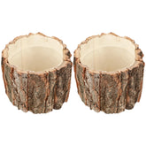 2 Pcs Bark Flower Bucket Outdoor Planter Small Pot