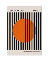 Modern Bauhaus 1919 Bright Orange Toned Retro Contemporary Wall Art