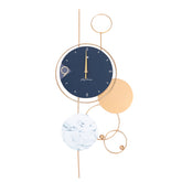 Modern 3D Blue Gold Wall Clock