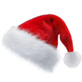 Christmas high grade plush big ball short plush Santa Claus hat