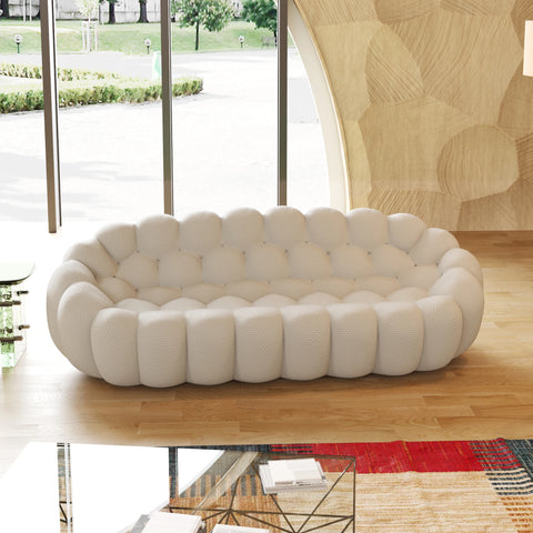 98.43'' Comfortable Curved Couch 3D Honeycomb Shape