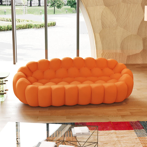 98.43'' Comfortable Curved Couch 3D Honeycomb Shape