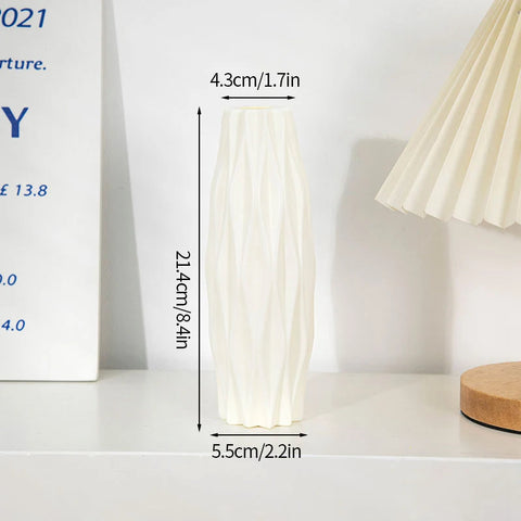 Modern Flower Vase Plastic Plants Pot White