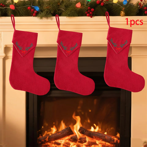 Christmas Ornaments Personalized Embroidered Santa Sack Gift Bag with Candy Cane and Jingle Bells for Xmas Decoration and