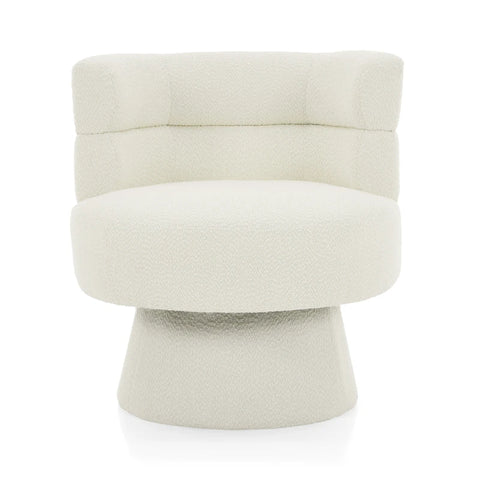 Contemporary 360° Swivel Chair Boucle Swivel Accent