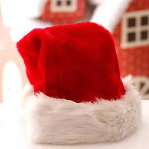 Christmas high grade plush  big ball short plush  Santa Claus hat