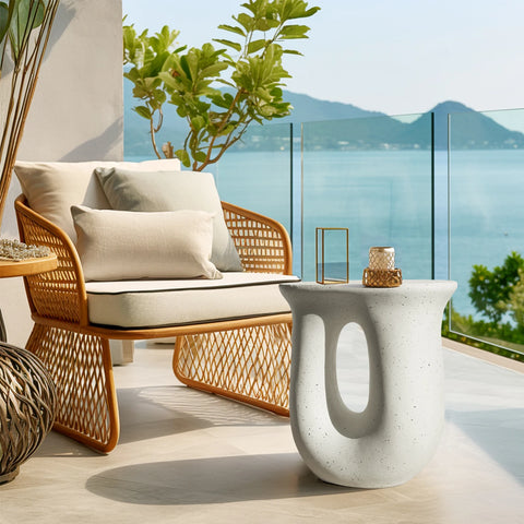 17.7" Pedestal Table Stand Cabin Decor