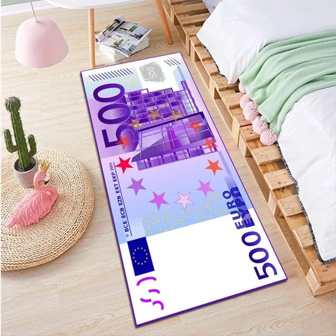 Unique Dollar Bill Strip Floor Mat Long Rectangular Carpet