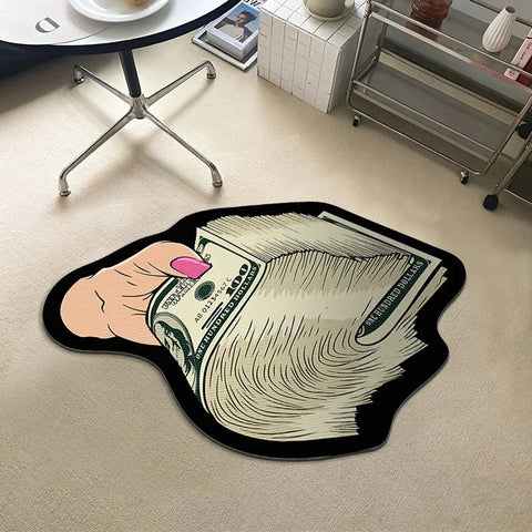Creative Money Shaped Carpet Personality Imitation Money Rug