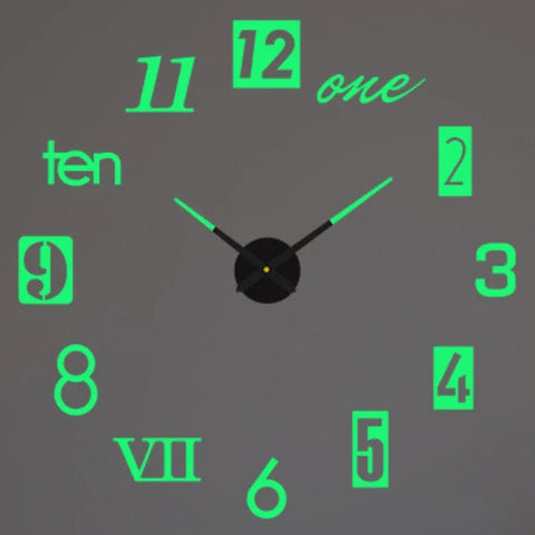 Large 3D Wall Clock Luminous Classic Wall Clocks