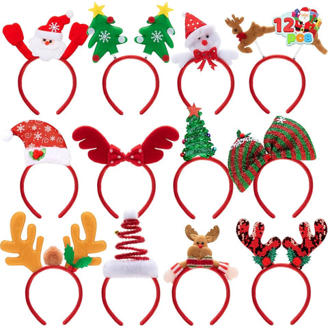 JOYFY 12 Packs Christmas Headbands