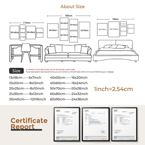 Modern Bauhaus 1919 Bright Orange Toned Retro Contemporary Wall Art