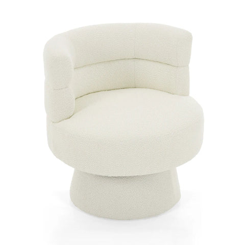Contemporary 360° Swivel Chair Boucle Swivel Accent
