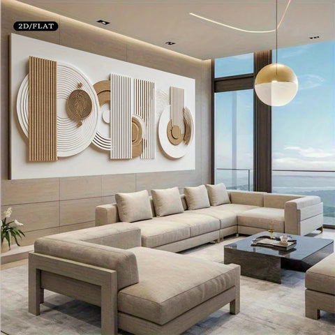 2D Flat, 1pc Extra Large Modern Abstract Geometric Canvas Wall Art