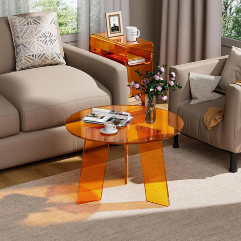 Clear Acrylic Round Coffee Table