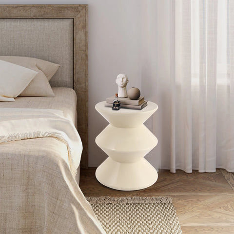 Sofa Side Table Modern White Round End Table