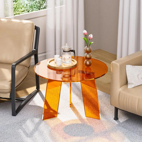 Clear Acrylic Round Coffee Table
