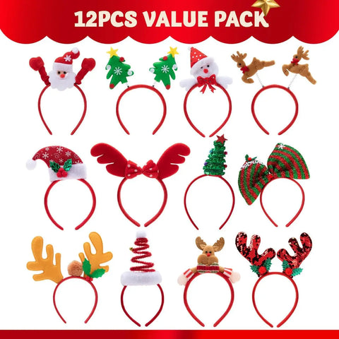 JOYFY 12 Packs Christmas Headbands
