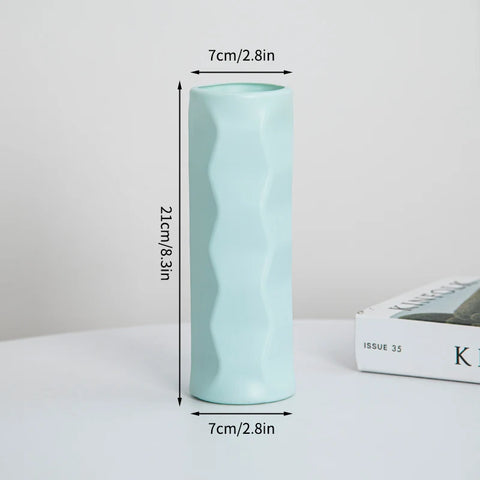 Modern Flower Vase Plastic Plants Pot White