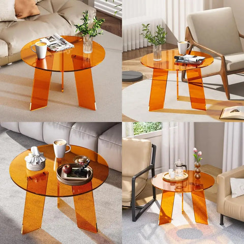 Clear Acrylic Round Coffee Table