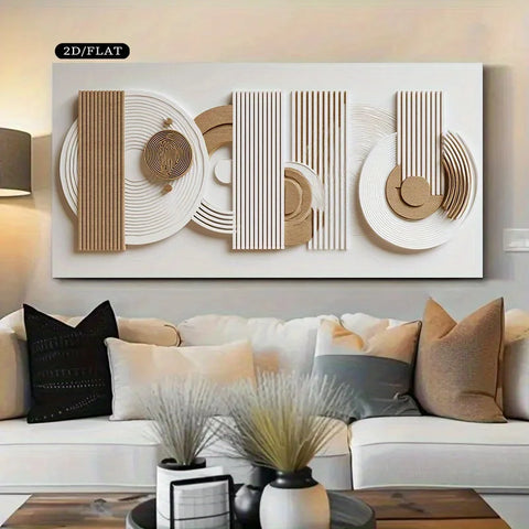2D Flat, 1pc Extra Large Modern Abstract Geometric Canvas Wall Art