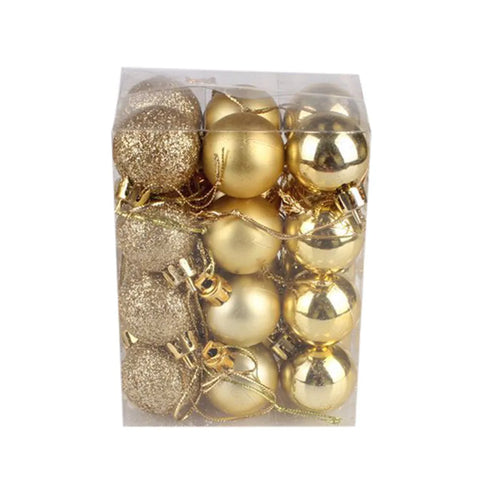 24Pcs Christmas Ball Christmas Tree Decoration Ornaments for Home Room Decor New Year Navidad Pendant Ball DIY Accessories