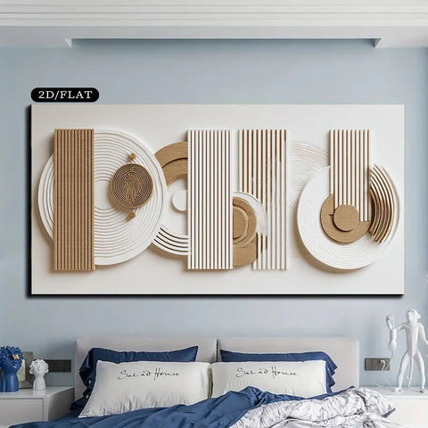 2D Flat, 1pc Extra Large Modern Abstract Geometric Canvas Wall Art