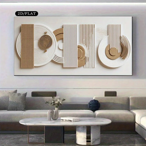 2D Flat, 1pc Extra Large Modern Abstract Geometric Canvas Wall Art