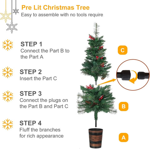 4FT Prelit Christmas Tree 2-Pack
