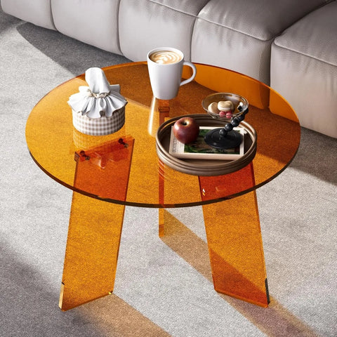 Clear Acrylic Round Coffee Table