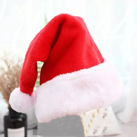 Christmas high grade plush  big ball short plush  Santa Claus hat