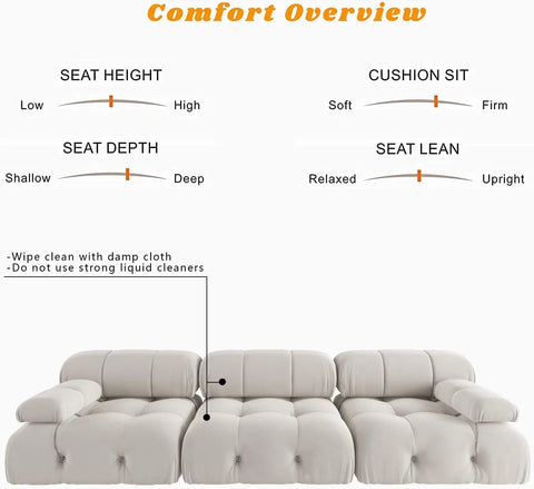 104" Minimalist Modular Sectional Sofas Modern