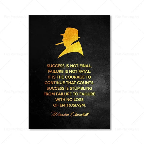 Motivational Quote Art Posters for Wall Black