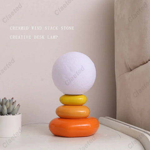 Colorful Stone Table Lamp Bedroom