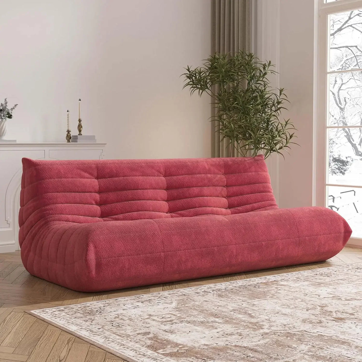 Fireside Bean Bag Loveseat in Red