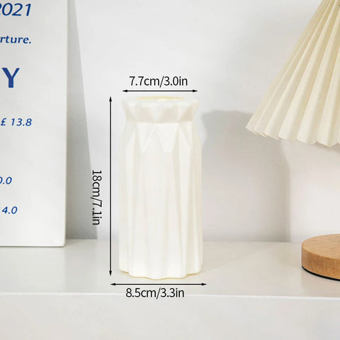 Modern Flower Vase Plastic Plants Pot White