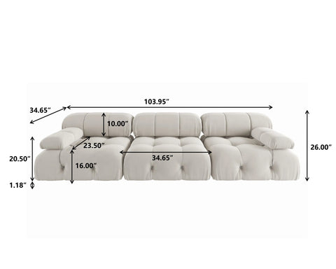 104" Minimalist Modular Sectional Sofas Modern