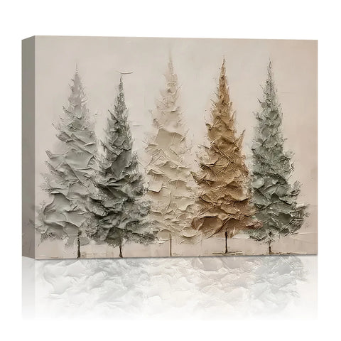 2D Flat Christmas Tree Canvas Art