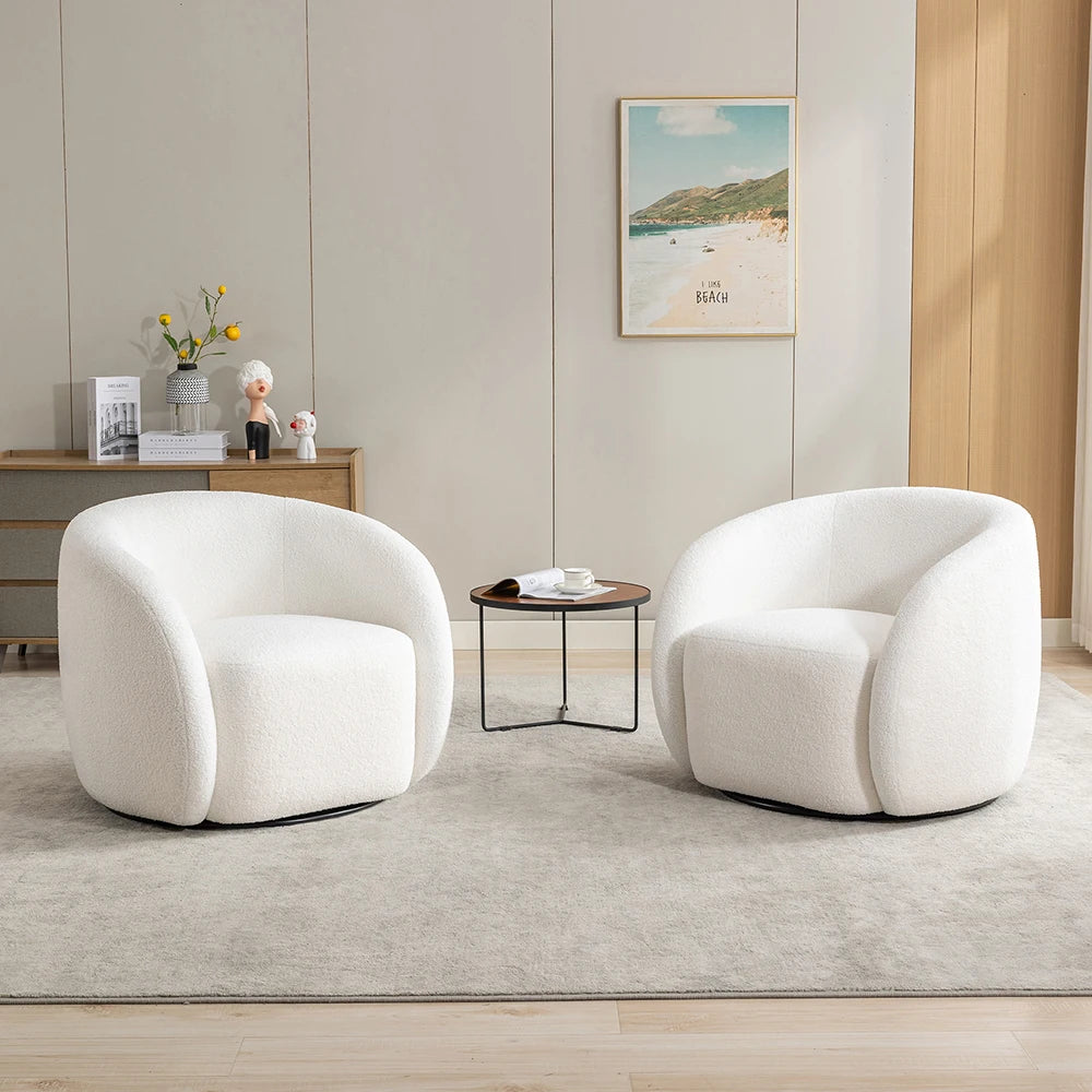 SEYNAR Modern Velvet 360 Degree Swivel Accent Armchair Set of 2
