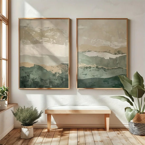 2pcs/set Japanese Retro Wabi Sabi Mountains