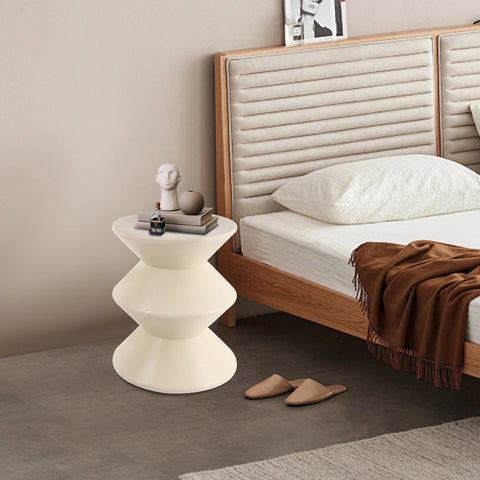 Sofa Side Table Modern White Round End Table