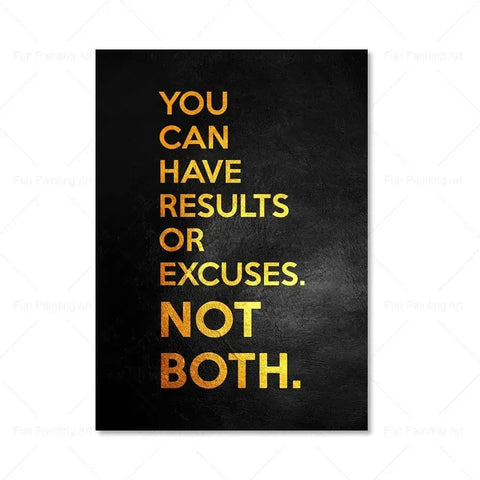 Motivational Quote Art Posters for Wall Black