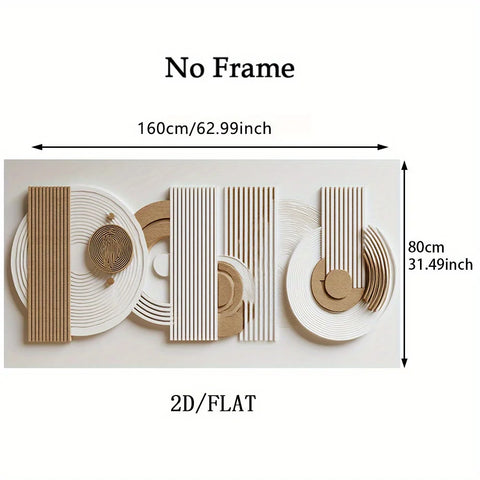2D Flat, 1pc Extra Large Modern Abstract Geometric Canvas Wall Art