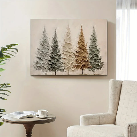 2D Flat Christmas Tree Canvas Art